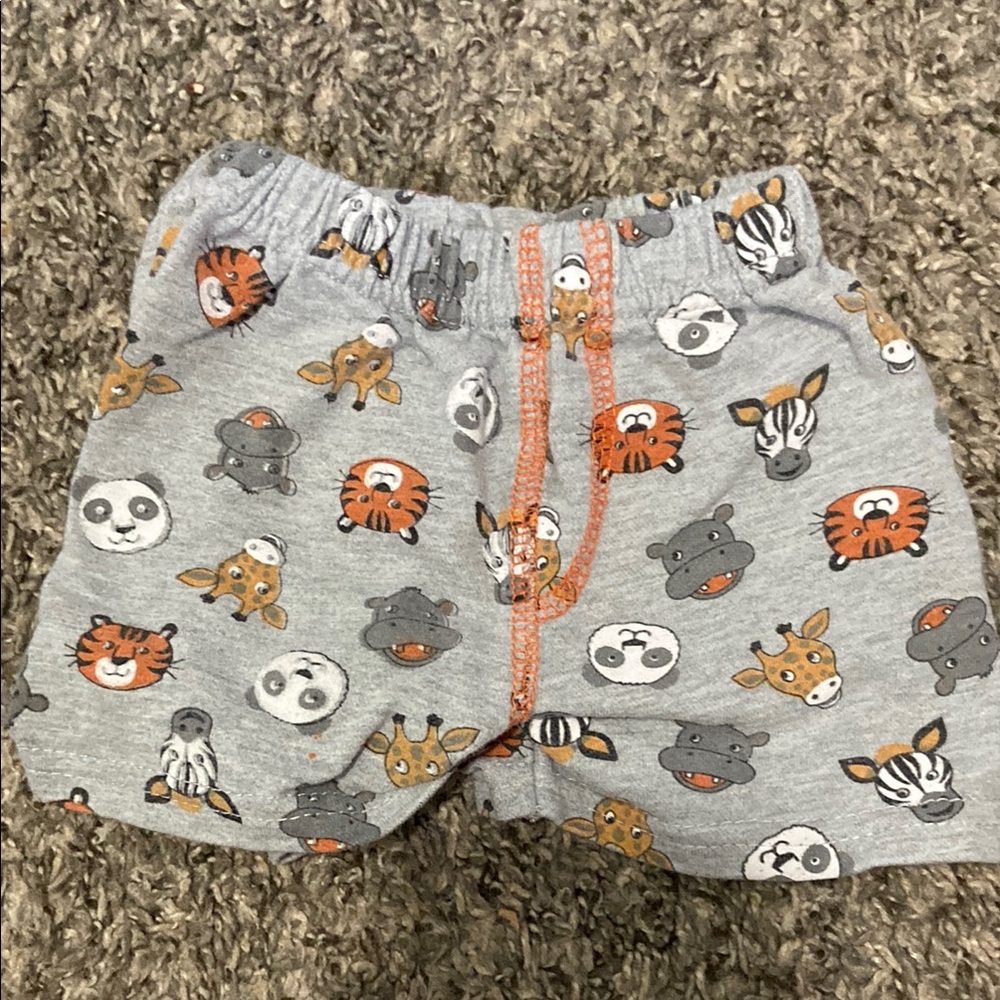 Gray Animal Print Baby Shorts